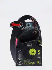 Поводок-рулетка для выгула собак Flexi Black Design трос S, 5м 12 кг, розовый