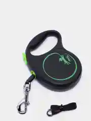 Поводок-рулетка для собак Flexi Black Design лента L, 5м 50кг, зелёный