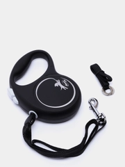 Поводок-рулетка для выгула собак Flexi Black Design трос S, 5м, 12кг, silver