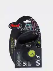 Поводок-рулетка для выгула собак Flexi Black Design трос S, 5м, 12кг, silver