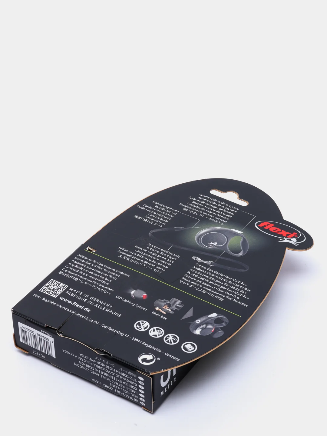 Поводок-рулетка для выгула собак Flexi Black Design трос S, 5м, 12кг, silver
