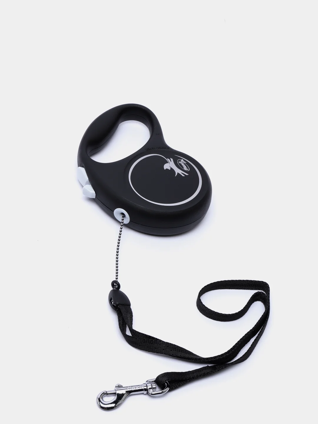 Поводок-рулетка для выгула собак Flexi Black Design трос S, 5м, 12кг, silver