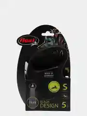 Поводок-рулетка для собак Flexi Black Design лента S, 5м 15кг, серебряный
