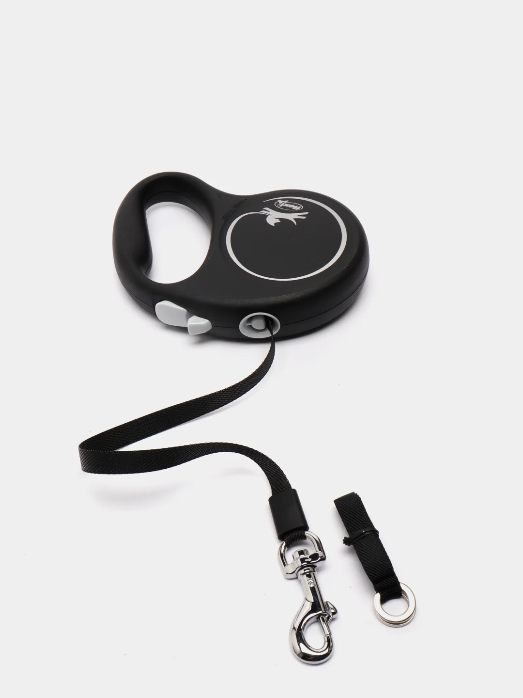 Поводок-рулетка для собак Flexi Black Design лента S, 5м 15кг, серебряный