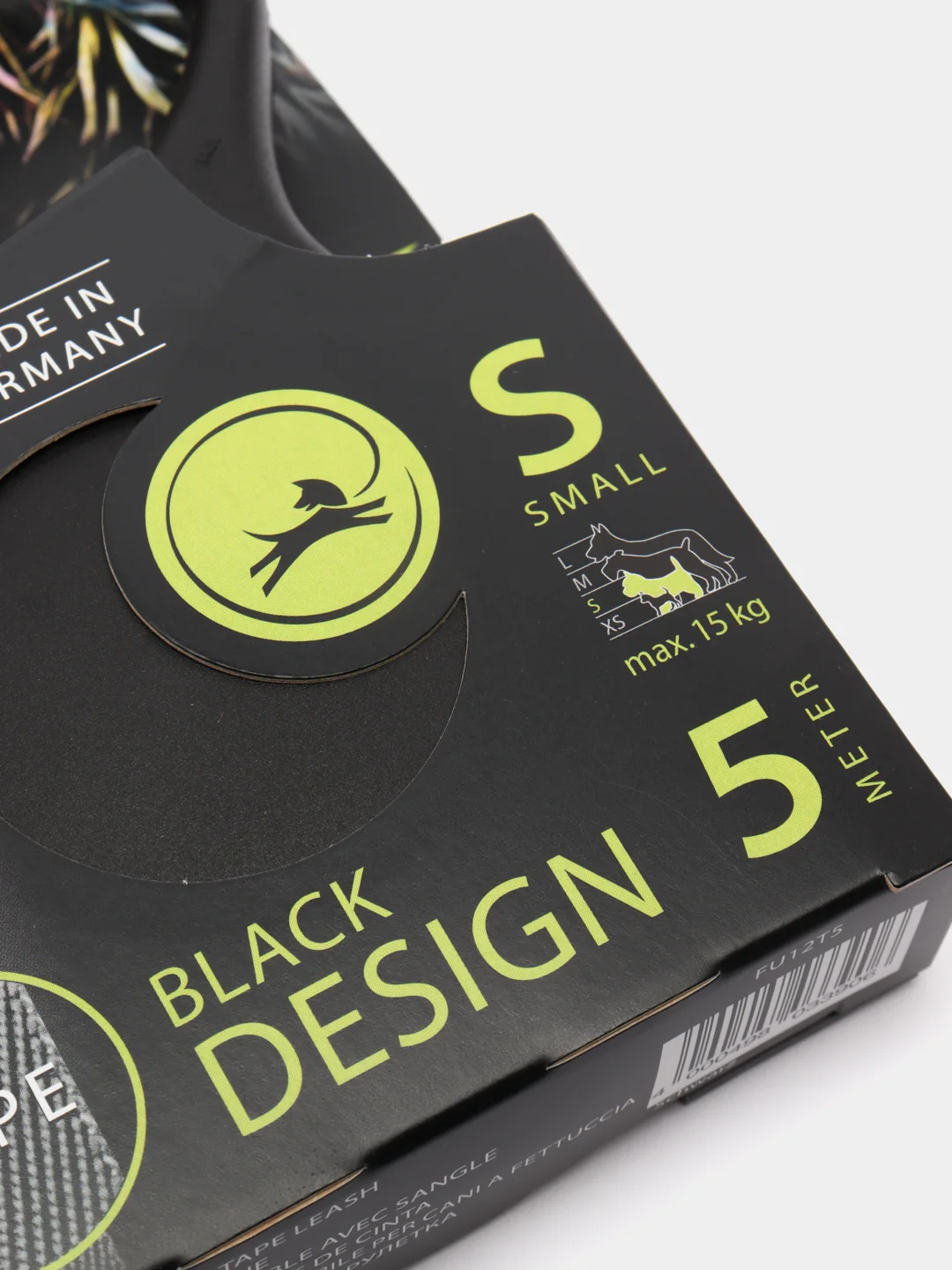 Поводок-рулетка для собак Flexi Black Design лента S, 5м 15кг, серебряный