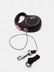 Поводок-рулетка для выгула собак Flexi Black Design трос XS, 3м, 8кг, розовый