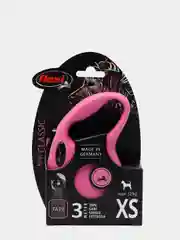 Поводок-рулетка для выгула собак Flexi New Classic лента XS, 3 м, 12 кг, розовый
