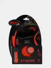 Поводок-рулетка для выгула собак Flexi Xtreme лента L, 5м 65кг, черный/оранжевый