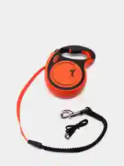 Поводок-рулетка для выгула собак Flexi Xtreme лента L, 5м 65кг, черный/оранжевый