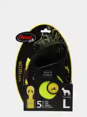 Поводок-рулетка для выгула собак Flexi New Neon лента L, 5м 50 кг
