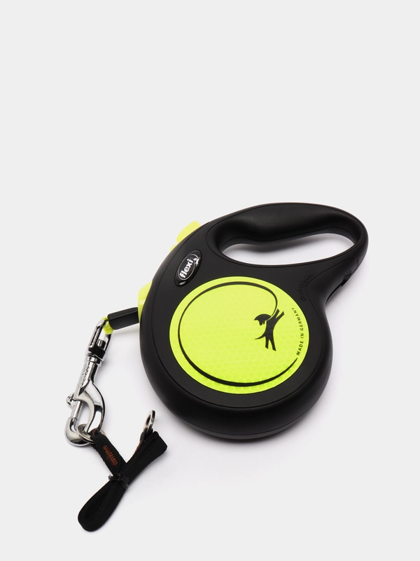 Поводок-рулетка для выгула собак Flexi New Neon лента L, 5м 50 кг