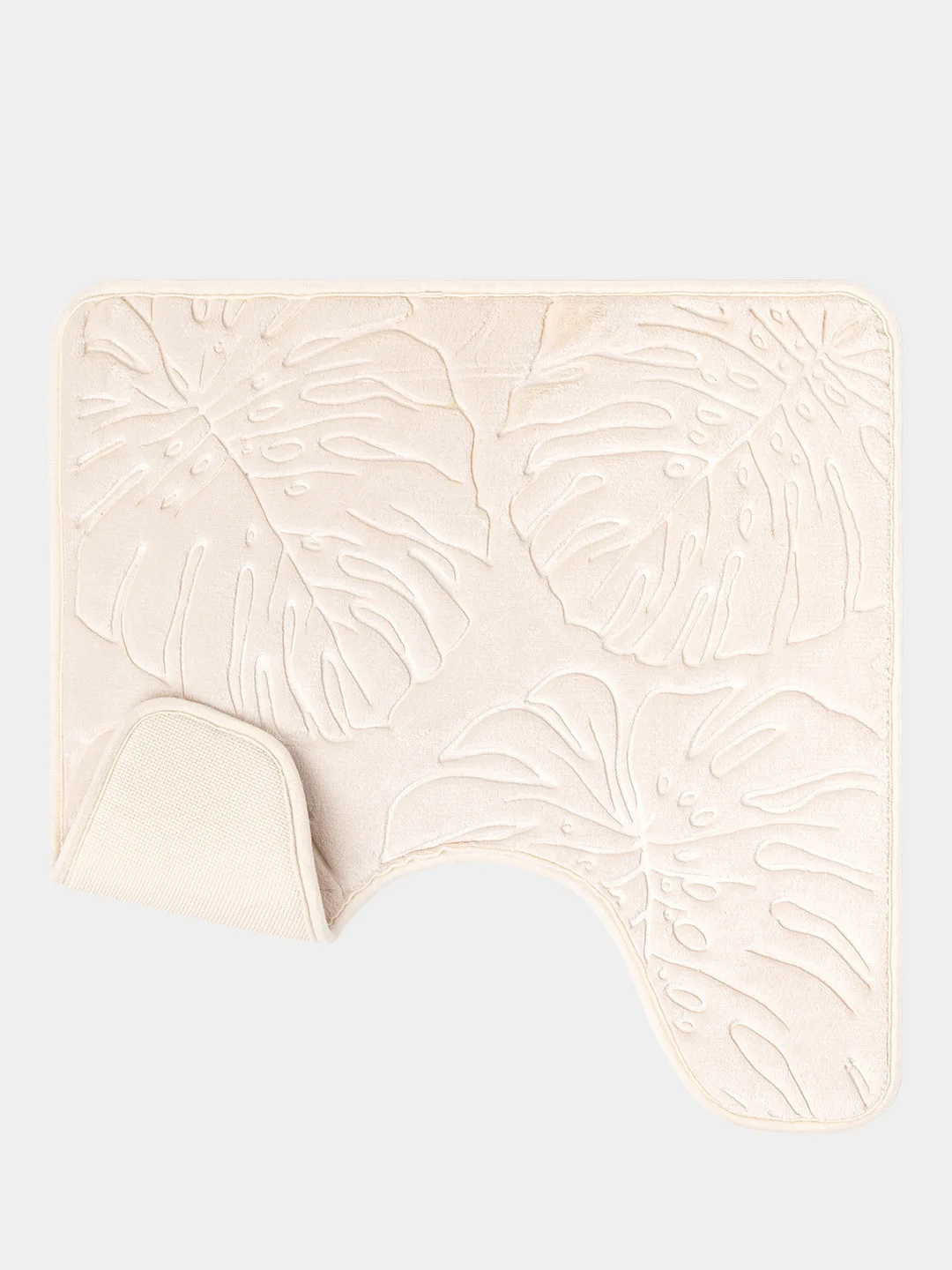 Коврик для туалета DeNASTIA "ТРОПИКИ" memory foam 50x50см, молочный