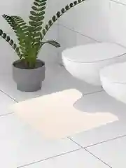 Коврик для туалета DeNASTIA "ТРОПИКИ" memory foam 50x50см, молочный