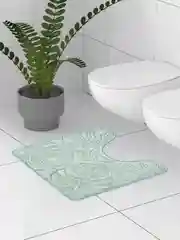Коврик для туалета DeNASTIA "ТРОПИКИ" memory foam 50x50см, зелёный