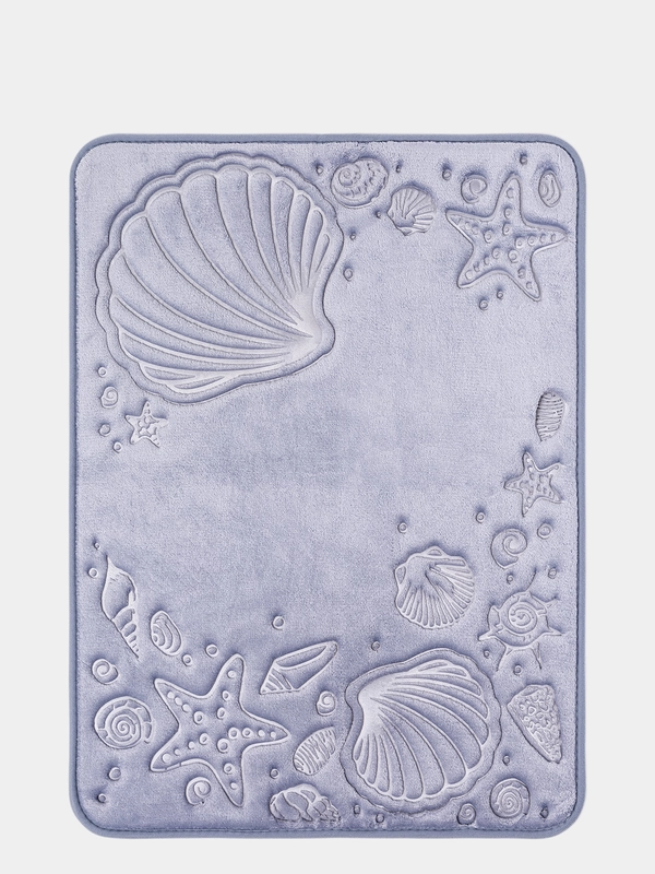 Коврик для ванной DeNASTIA "РАКУШКИ" memory foam 50x70см, синий