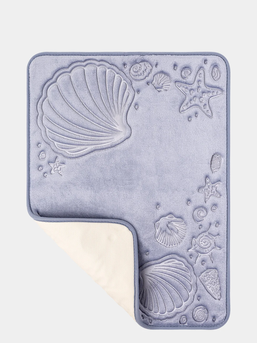 Коврик для ванной DeNASTIA "РАКУШКИ" memory foam 50x70см, синий
