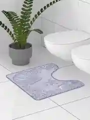 Коврик для туалета DeNASTIA "РАКУШКИ" memory foam 50x50см, синий