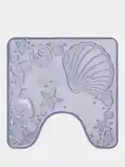 Коврик для туалета DeNASTIA "РАКУШКИ" memory foam 50x50см, синий