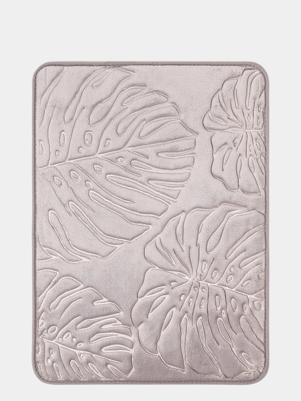 Коврик для ванной DeNASTIA "ТРОПИКИ" memory foam 50x70см, серый