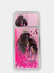 Конфетный чехол Samsung Galaxy A02 силиконовый переливающийся жидкий с блестками и защитой камеры