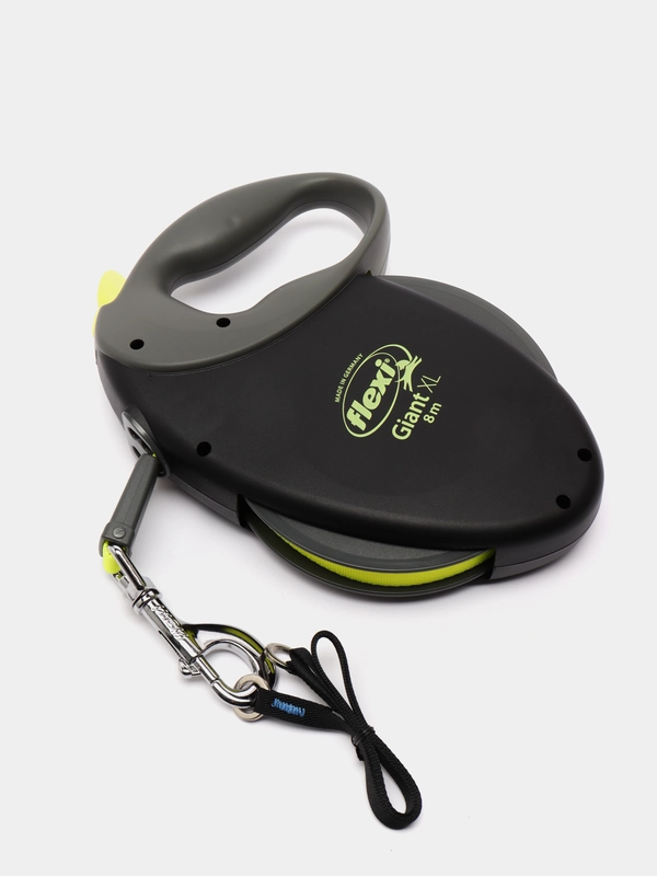 Поводок-рулетка для выгула собак Flexi Giant лента XL 8m, Black Neon