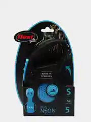 Поводок-рулетка для выгула собак Flexi New Neon лента S, 5м 15кг, голубой
