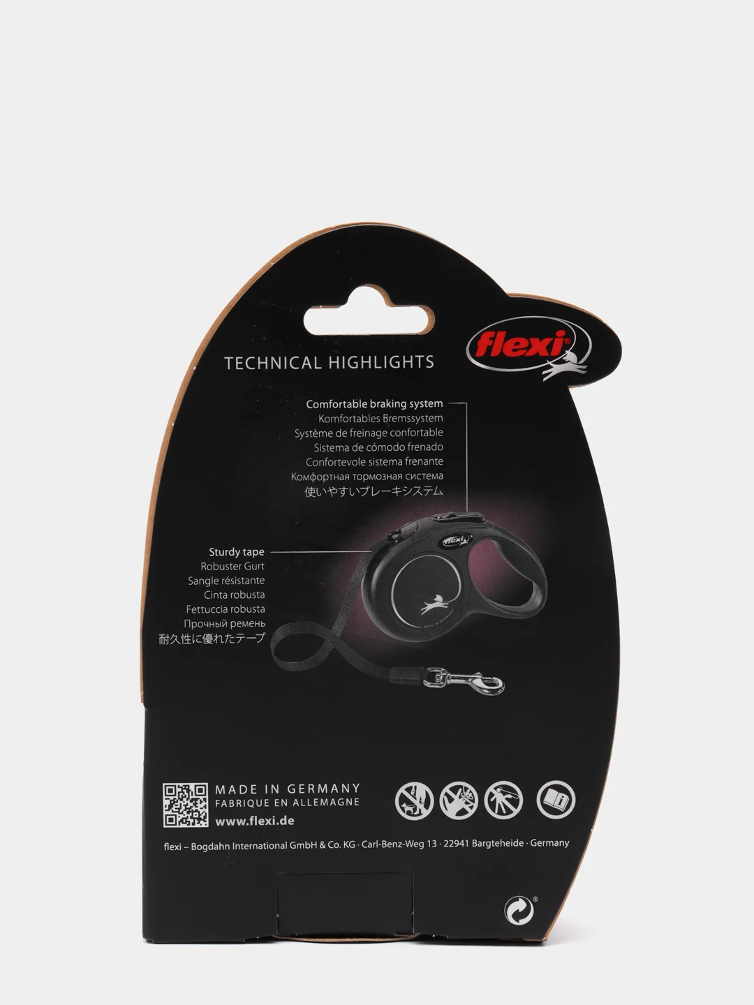 Поводок-рулетка для выгула собак Flexi Classic tape, XS, 3 м, 12 кг, red