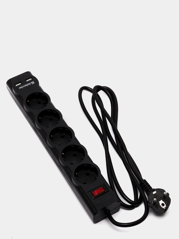 Сетевой фильтр удлинитель 2 USB порта, 5 розеток Defender DFS 751
