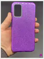 Фиолетовый чехол силиконовый с блестками для Чехол Xiaomi Poco M3 силиконовый Противоударный чехол