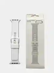 Белый ремешок с застежкой, для Apple Watch на 38, 40, 42, 44 мм, силиконовый