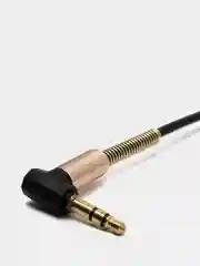 Фиолетовый аудио кабель AUX спираль, с угловым штекером и пружинкой, jack 3.5 мм