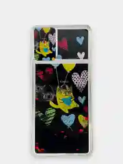 Черный чехол Samsung Galaxy A51 силиконовый переливающийся жидкий с блестками и защитой камеры