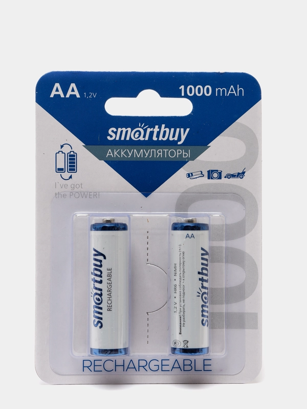 Аккумуляторы АА Smartbuy, 2 шт, пальчиковые аккумуляторные батарейки, Ni-MH