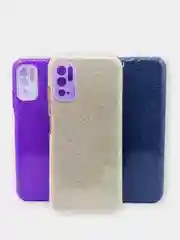 Золотой чехол силиконовый с блестками для Xiaomi Redmi Note 10T / POCO M3 Pro защитой для камеры