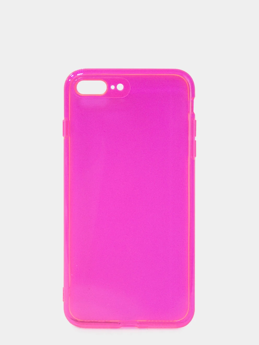 Розовый чехол для iPhone 7/8 Plus силиконовый прозрачный неоновый