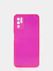Розовый чехол для Xiaomi Redmi Note 10T/Poco M3 Pro силиконовый прозрачный неоновый