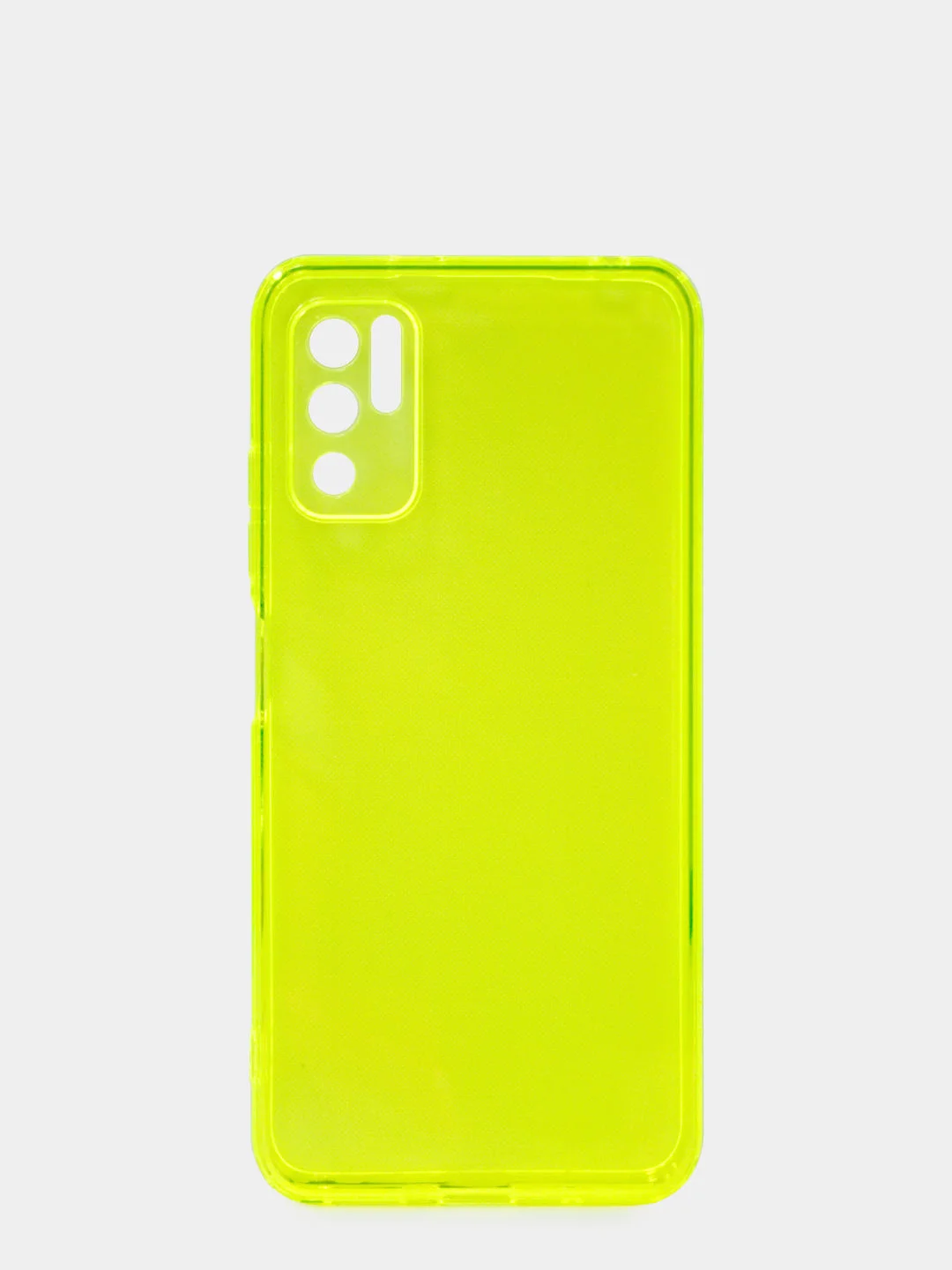Желтый чехол для Xiaomi Redmi Note 10T/Poco M3 Pro силиконовый прозрачный неоновый