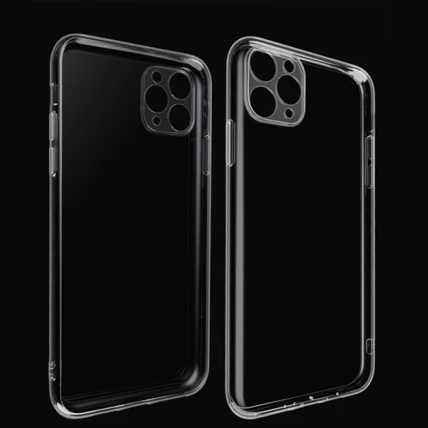Чехол прозрачный плотный силиконовый с защитой камеры для iPhone 11/12/13/Pro/Pro Max/mini