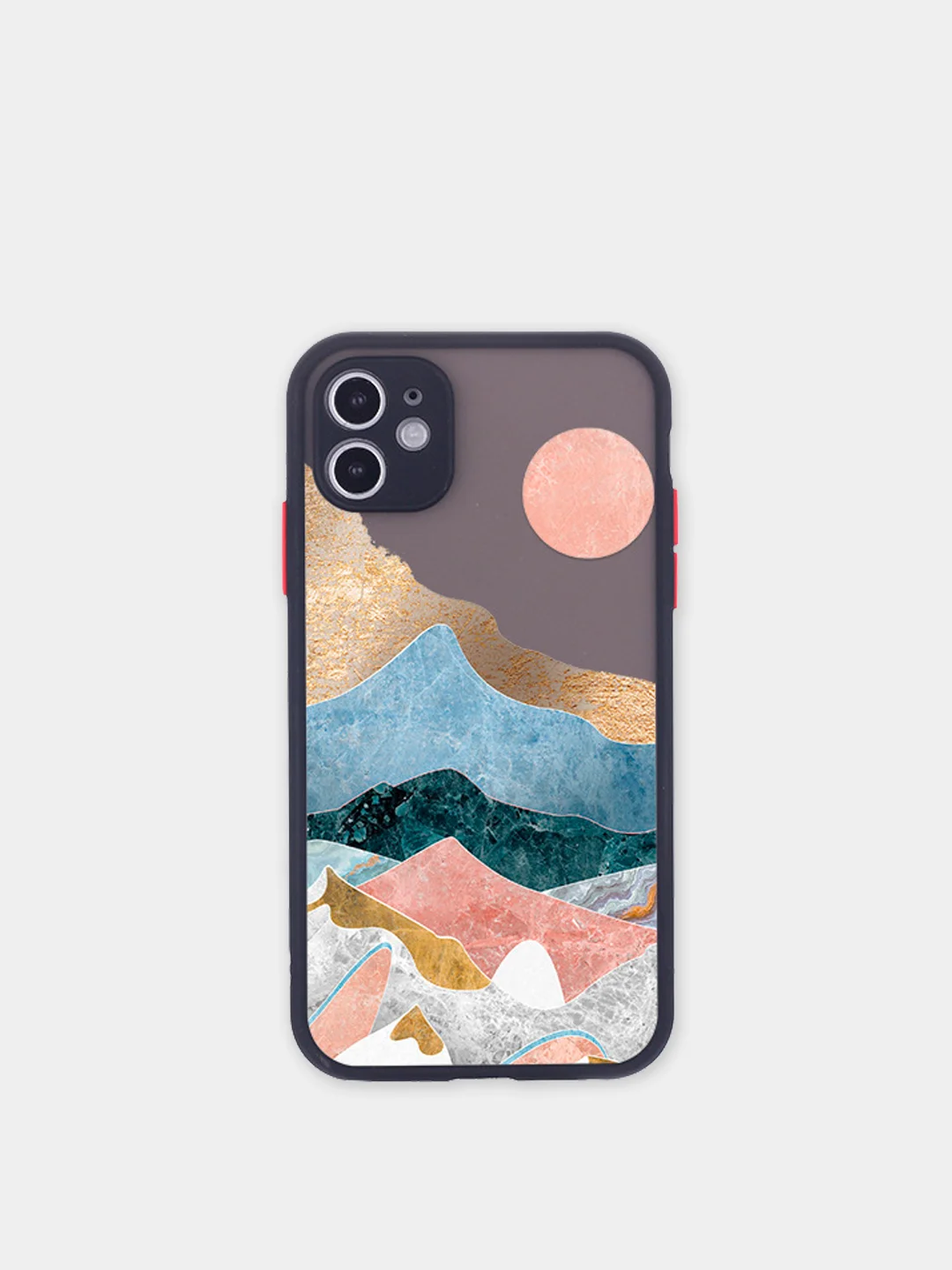 Голубой чехол для iPhone "Горы", плотный силикон айфон 6/6s 7/8 Plus XR 11 XS 12
