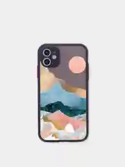 Голубой чехол для iPhone "Горы", плотный силикон айфон 6/6s 7/8 Plus XR 11 XS 12
