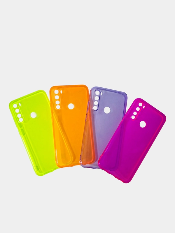 Чехол для Xiaomi Redmi Note 8 силиконовый прозрачный неоновый