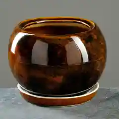 Набор горшков "Шар", коричневый, 3 штуки, 3 размера