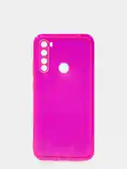 Розовый чехол для Xiaomi Redmi Note 8 силиконовый прозрачный неоновый