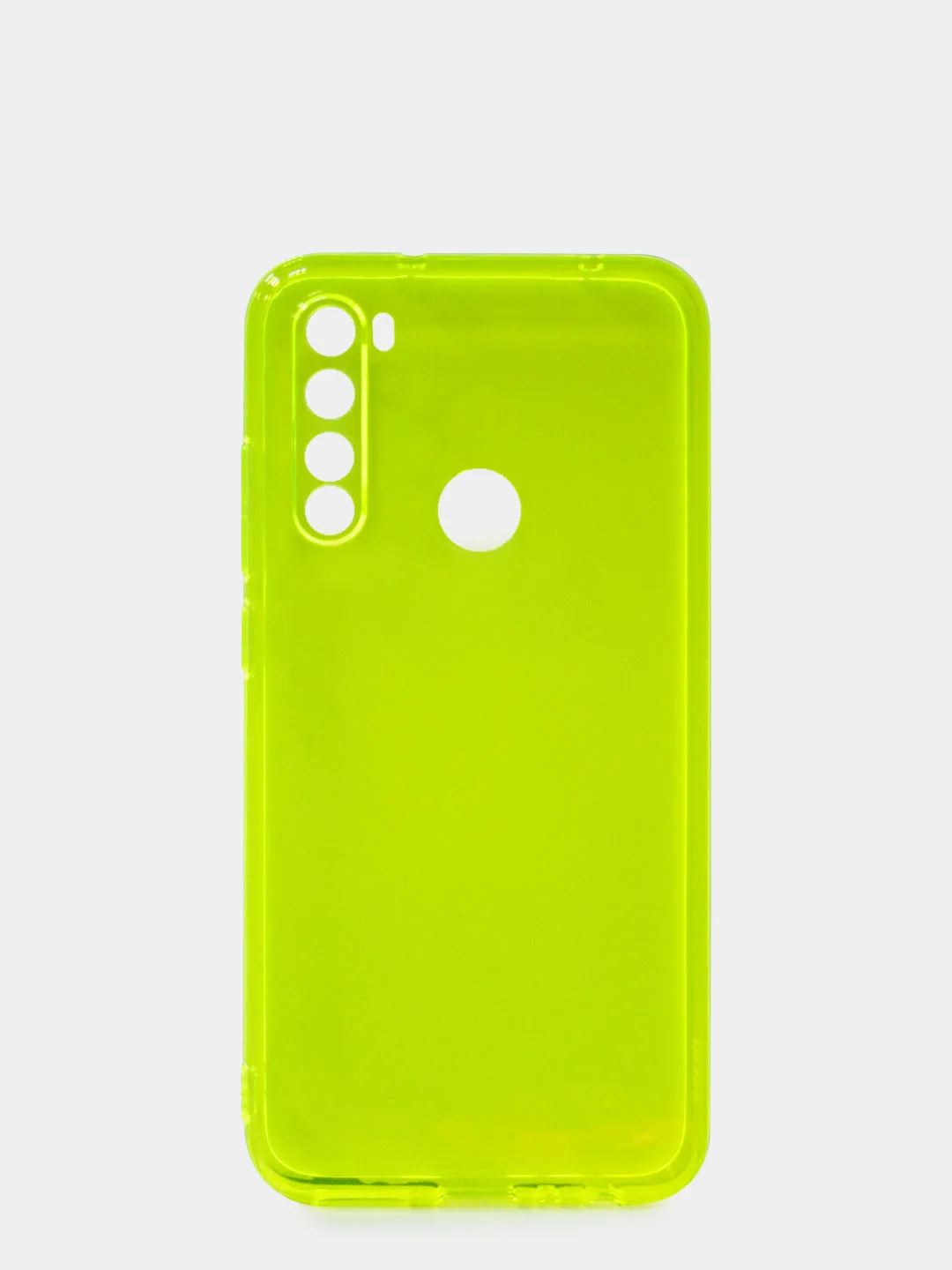 Желтый чехол для Xiaomi Redmi Note 8 силиконовый прозрачный неоновый