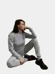 Серый меланж комплект женский, Лонгслив с брюками кашкорсе с начесом  Onstyle