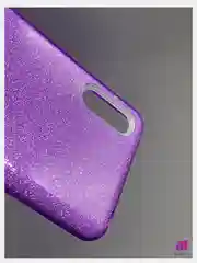 Фиолетовый чехол силиконовый с блестками для  Samsung Galaxy A02 2021 Противоударный чехол