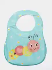 Бирюзовый нагрудник / слюнявчик детский на липучке с карманом, ПВХ 34х25см Бусинка 1050