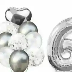 Комплект из 10 праздничных шаров+ "Цифра"