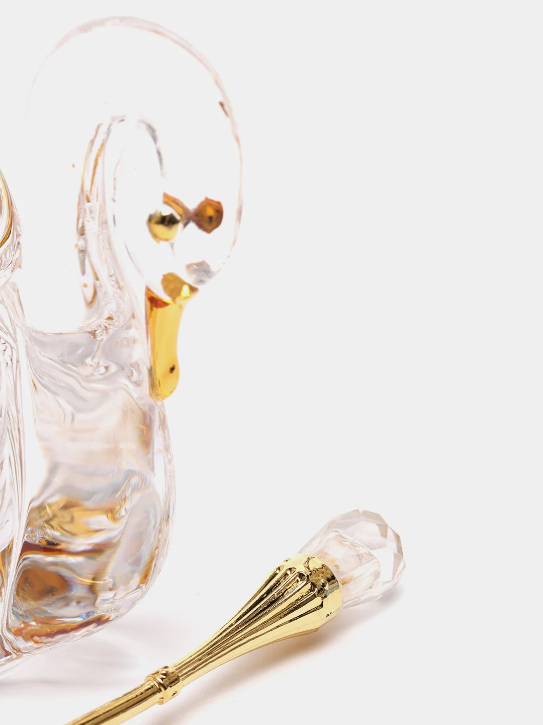 ИКОРНИЦА "ЛЕБЕДЬ LEFARD GOLD GLASS" 11*7 СМ. ВЫСОТА=8,5 СМ. С ЛОЖКОЙ