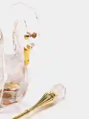 ИКОРНИЦА "ЛЕБЕДЬ LEFARD GOLD GLASS" 11*7 СМ. ВЫСОТА=8,5 СМ. С ЛОЖКОЙ